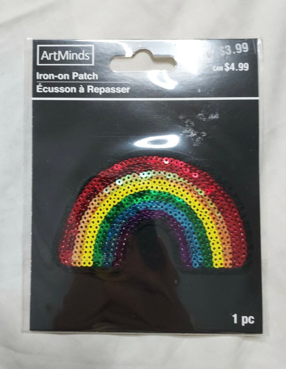 Art Minds - Rainbow Sequin Iron-On Patch NEW In Package